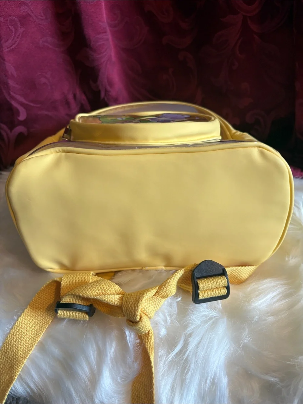 Care Bears Yellow Clear Backpack with Heart Pocket